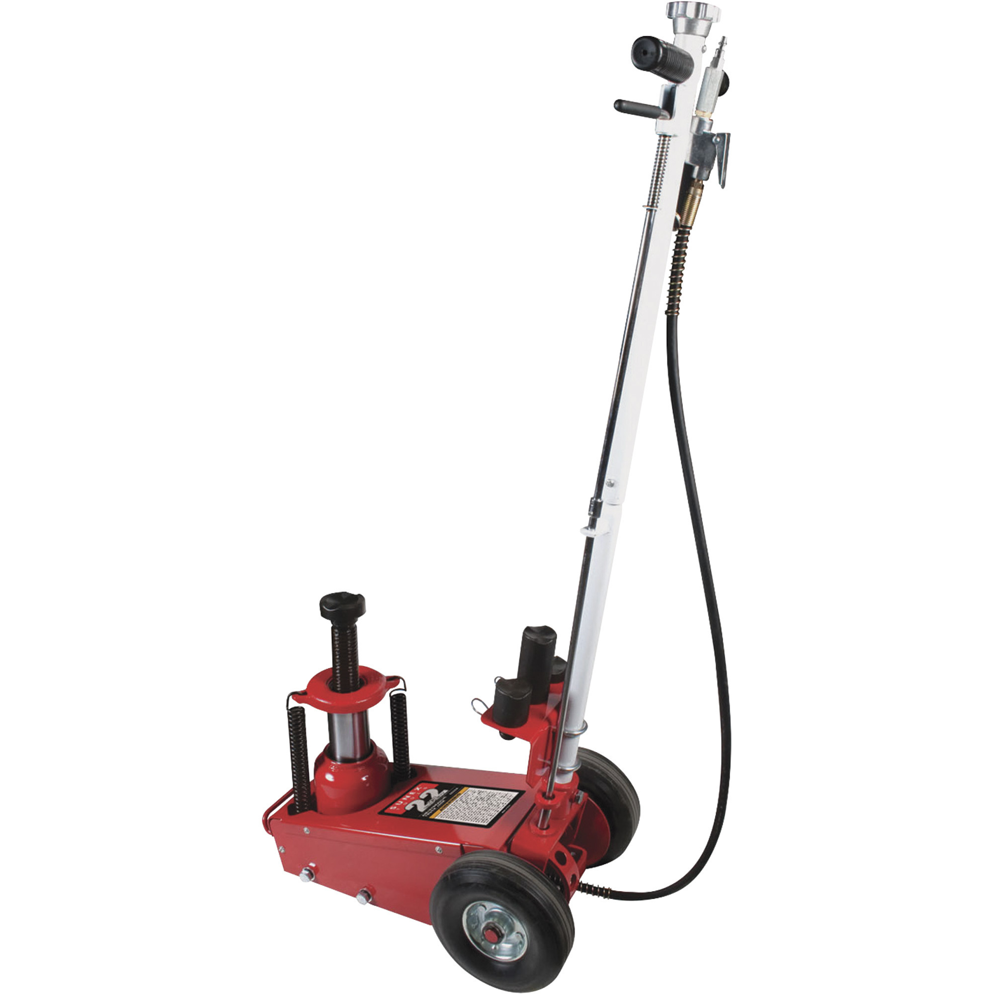 Sunex Tools Air/Hydraulic Truck Jack, 22-Ton Capacity, Telescoping Ram, Pneumatic Wheels, Model# 6622